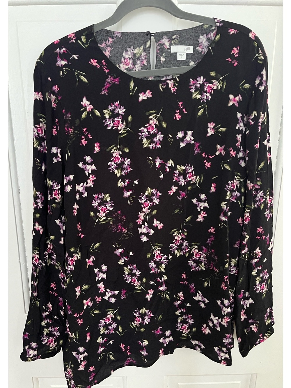 J.Jill size Large Floral Tunic Top Long Sleeves